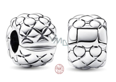 Charm Srebrna 925 Cvók stopper, klipowy koralik na bransoletkę szczęścia