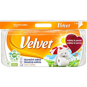 Velvet 3-warstwowy papier toaletowy edycji słonecznej, rolka 18,3 m, 8 rolek