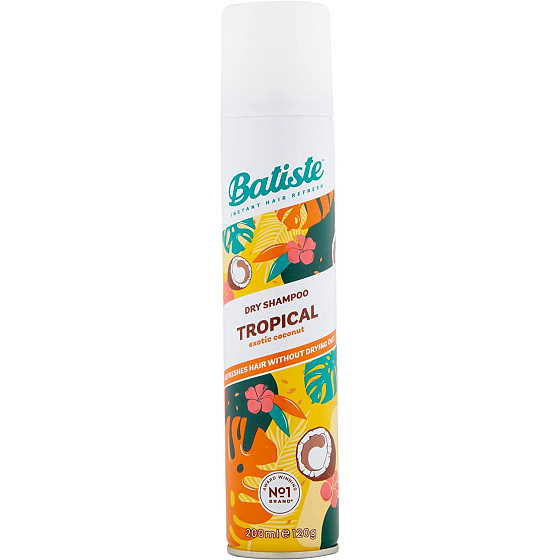 Batiste Tropical suchy szampon do włosów dla objętości i blasku 200 ml