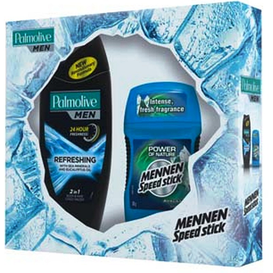 Palmolive Men Refreshing sprchový gel 250 ml + Mennen Speed Stick Power of Nature Avalanche deodorant stick 60 g, kosmetická sada