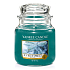 Yankee Candle Icy Blue Spruce - Ojíněný modrý smrk vonná svíčka Classic střední sklo 411 g