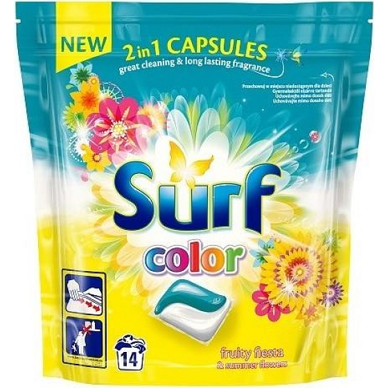 Surf Color Fruity Fiesta & Summer Flowers kapsle na praní barevného prádla 14 kusů 337 g