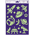 Folia okienne bez kleju plastikowe świecące w ciemności rakieta, ufo 20 x 30 cm
