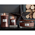 WoodWick Smoked Walnut & Maple - Pečené vlašské ořechy a javorový sirup vonná svíčka s dřevěným knotem a víčkem sklo střední 275 g