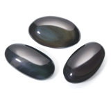 Obsidian czarny miód naturalny kamień około 8 x 6 cm 1 sztuka, kamień ochrony