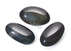 Obsidian czarny miód naturalny kamień około 8 x 6 cm 1 sztuka, kamień ochrony