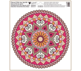 Folia okienna bez kleju czerwono-różowa mandala 30 x 33,5 cm