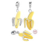 Zawieszka ze srebra 925 Banan, charms do bransoletki biżuterii