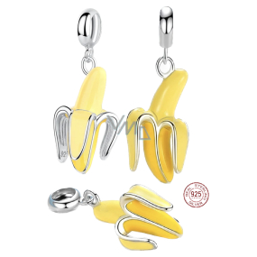 Zawieszka ze srebra 925 Banan, charms do bransoletki biżuterii