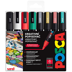 Posca Zestaw markerów akrylowych 1,8 - 2,5 mm mix kolorów winnych 8 szt. PC-5M