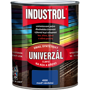 Industrol S2013 uniwersalny połyskowa farba na metal i drewno, 4550 niebieski sygnalizacyjny, 600 ml