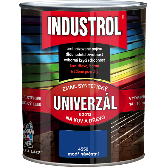 Industrol S2013 uniwersalna farba na metal i drewno, 4550 niebieski sygnalizacyjny, 600 ml
