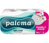 Paloma Pure White 3vrstvý toaletní papír, 16 rolí