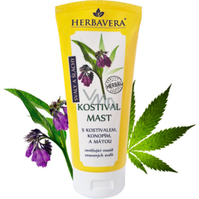 Herbavera kostivalová mast s konopím a mátou, 200 ml Herbavera kostivalová mast s konopím a mátou, 200 ml