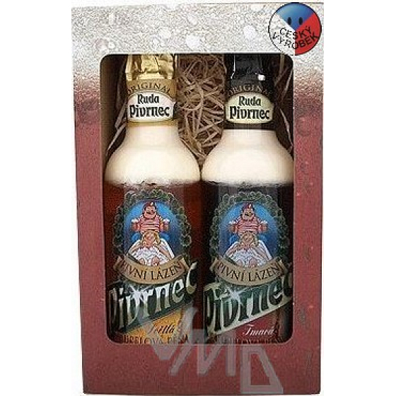 Bohemia Gifts Pivrnec Pivní světlá koupelová lázeň 500 ml + pěna tmavá 500 ml