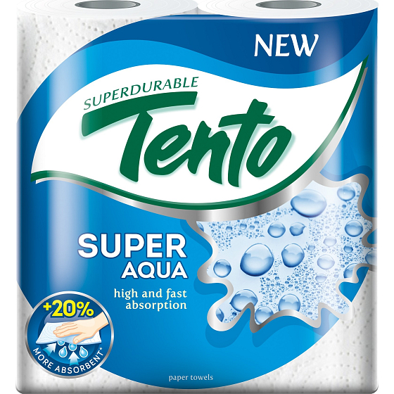 Tento Super Aqua papírové utěrky 2 vrstvé 2 kusy