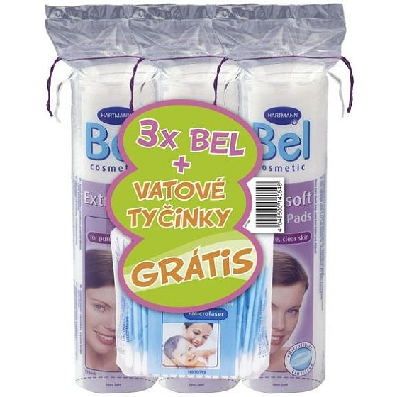 Bel Cosmetic Kosmetické tampony 3 x 70 kusů + vatové tyčinky