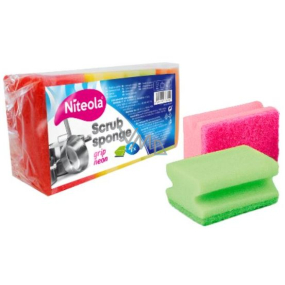 Niteola Grip Scrub Sponge Ultra formowana gąbka do naczyń 9 x 7 x 4,5 cm 4 sztuki