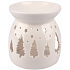 Aromalampa porcelánová bílá se stromečky 9,9 cm