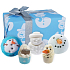 Bomb Cosmetics Sněhulák - Mr Frosty musująca kula do kąpieli 3 x 160 g + balsam do kąpieli 2 x 50 g, zestaw kosmetyczny