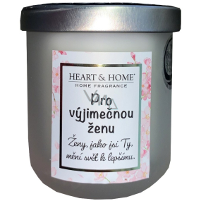 Heart & Home Świeżą prądło sojowa świeczka z napisem Dla wyjątkowej kobiety 110 g