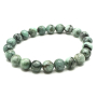 Bransoletka szmaragdowa elastyczna naturalny kamień, kuleczka 8 mm / 16 - 17 cm, królewski kamień