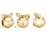 Zawieszka ze srebra próby 925 Królik, Zwierzę jest czwartym w 12-letnim cyklu chińskiego zodiaku, koralik do bransoletki