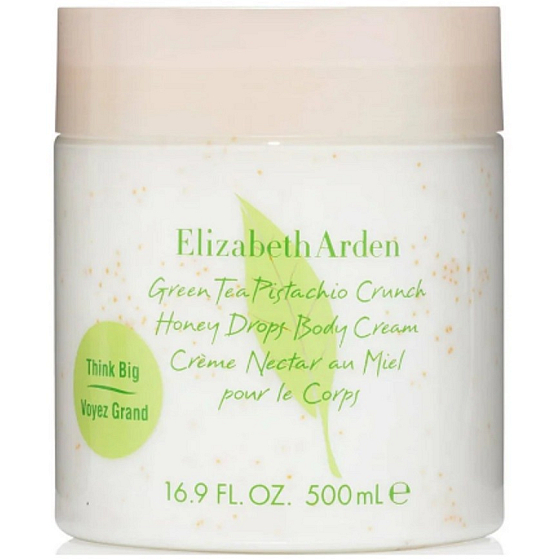 Elizabeth Arden Green Tea Pistachio Crunch – tělový krém ve velkém 500ml balení s motivem zeleného čaje a pistácií.
