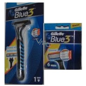 Gillette Blue 3 holicí strojek + náhradní hlavice pro muže 6 kusů