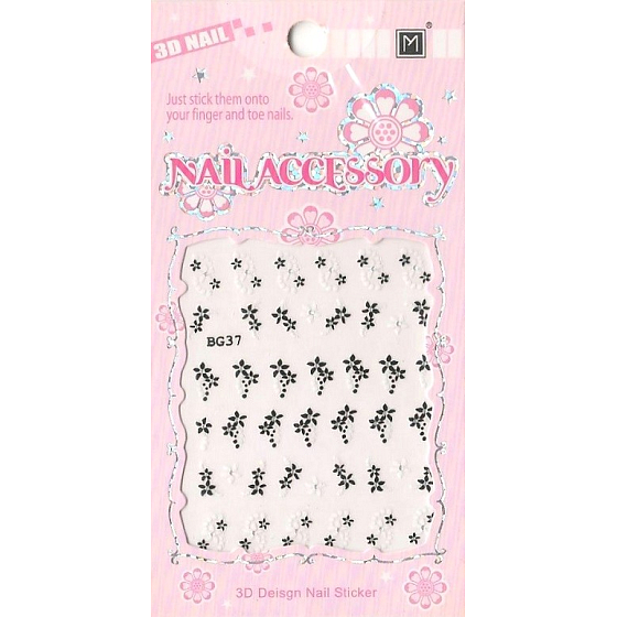 Nail Accessory 3D nálepky na nehty 1 aršík 10100 BG37