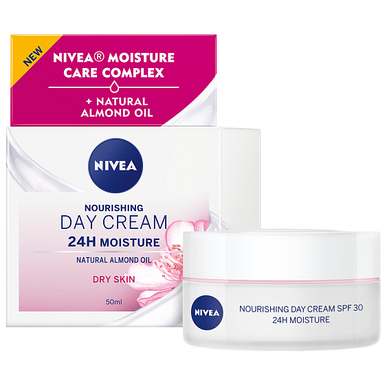Nivea 24h Moisture výživný denní krém pro suchou až citlivou pleť 50 ml