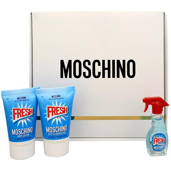 Moschino Fresh Couture toaletní voda 5 ml + sprchový gel 25 ml + tělové mléko 25 ml, dárková sada
