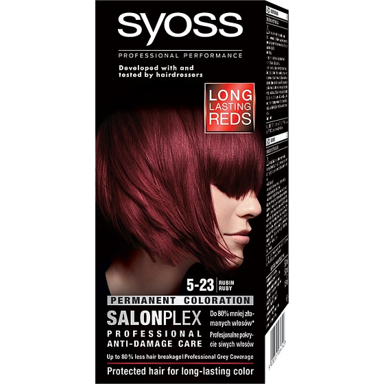 Syoss Color SalonPlex barva na vlasy 5-23 Rubínově červený