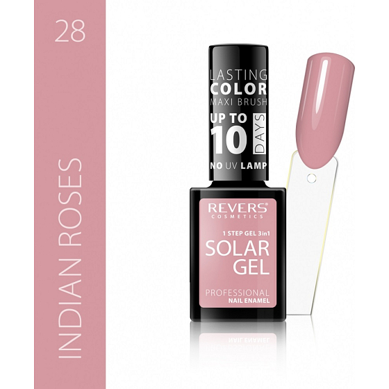 Revers Solar Gel gelový lak na nehty 28 Indian Roses 12 ml