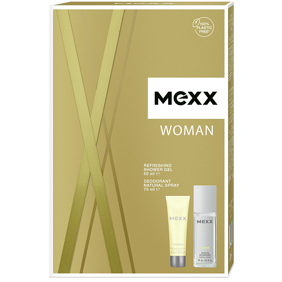 Mexx Woman perfumowany dezodorant szkło 75 ml + żel pod prysznic 50 ml, zestaw kosmetyczny dla kobiet