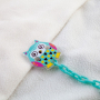 Baby Farlin Pacifier Clip łańcuszek na smoczek Sówka niebieska dla dzieci 0+ miesięcy