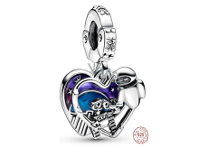 Charm Srebrny 925 Disney Pixar Wall-E & Eve 2w1, zawieszka na bransoletkę film