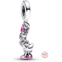 Charm Srebrna 925 Disney Daisy z różowym emalią, zawieszka na bransoletkę film