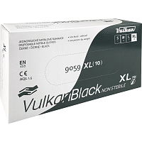 VulkanBlack czarne jednorazowe bezpyłowe rękawice nitrylowe, rozmiar XL, 100 szt.