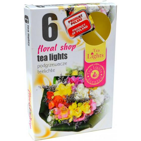 Tea Lights Květinový obchod vonné čajové svíčky 6 kusů