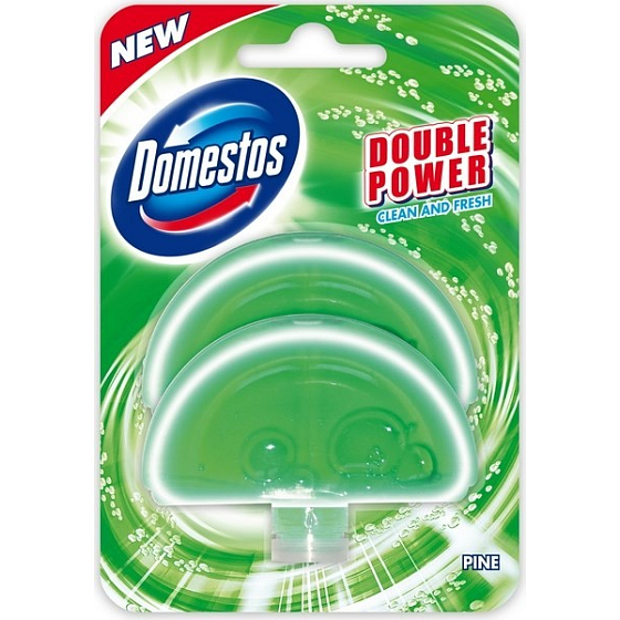 Domestos Double Power Clean and Fresh Pine Wc tekutý blok náplň 2 x 60 ml