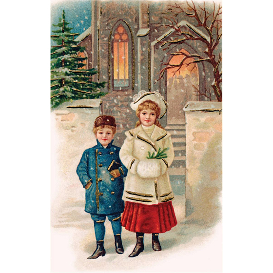 Bohemia Gifts Aromatická vonná karta Vánoční večer Vánoce Arktická svěží vůně 10,5 x 16 cm