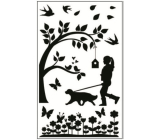 Naklejki do wyłącznika sylwetki w parku nr 2 24 x 15 cm
