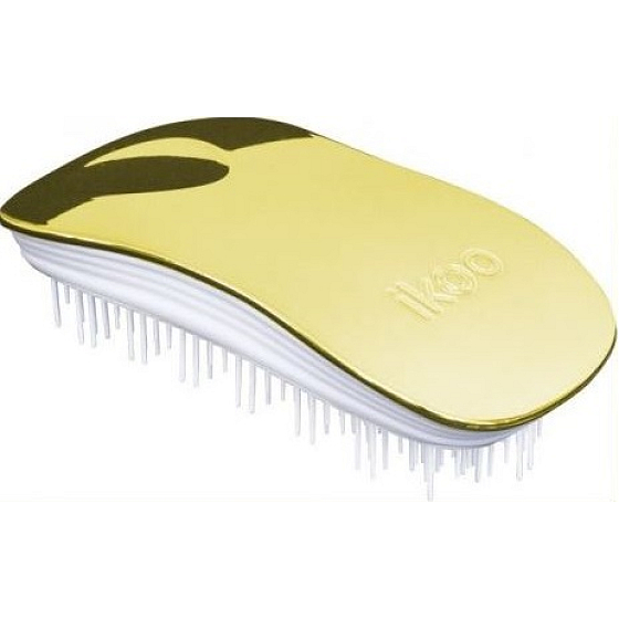 Ikoo Home Metallic Kartáč na vlasy podle čínské medicíny Soleil White zlato-bílý