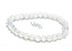 Bransoletka elastyczna, syntetyczny kamień opal 6 mm / 16 - 17 cm, kamień nadziei i pragnienia