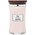 WoodWick Sheer Tuberose - Delikatna tuberoza świeca zapachowa z drewnianym knotem i szklanym pojemnikiem o pojemności 609,5 g