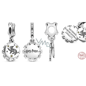 Zawieszka ze srebra próby 925 Harry Potter - Hufflepuff + cyrkonią, 2w1 charms do bransoletki Zawieszka ze srebra próby 925 Harry Potter - Hufflepuff + cyrkonią, 2w1 charms do bransoletki