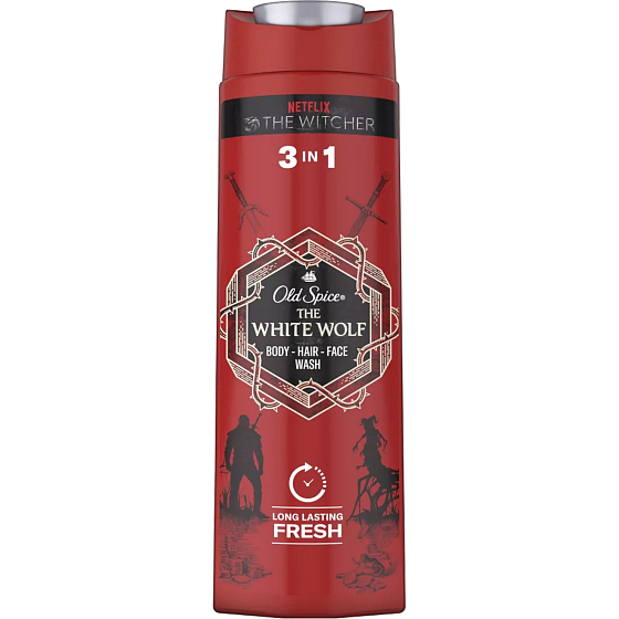 Old Spice White Wolf 3v1 sprchový gel na tvář, tělo a vlasy pro muže 400 ml