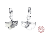 Charm Srebrny 925 Liść Ginkgo Biloba symbol zdrowia, równowagi, przyroda bransoletka zawieszka