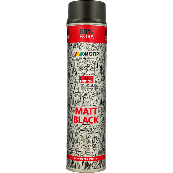 Motip Rallye uniwersalny lak akrylowy, czarny mat, 600 ml